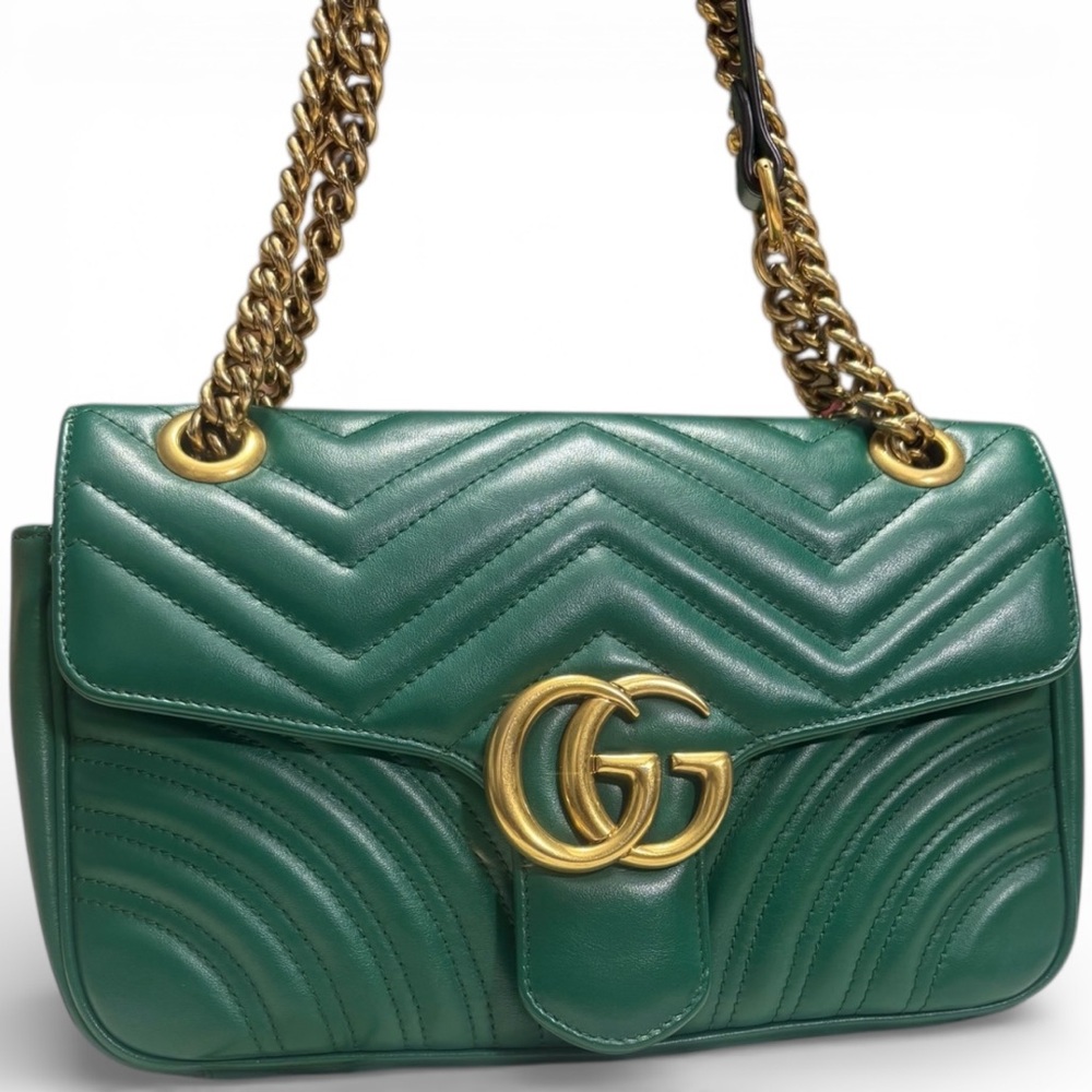 Gucci GG Marmont Small Shoulder Bag — Emerald Green